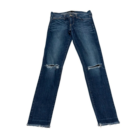 Flying Monkey Cropped Jeans Medium Dark Wash Raw Hem Women’s Size 26 - Picture 1 of 4